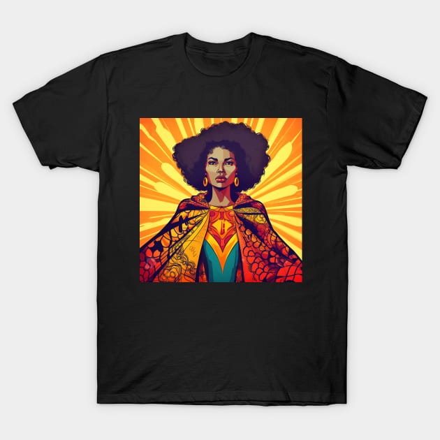 African Queen, Afro Superhero, Female Warrior, Black History T-Shirt by dukito